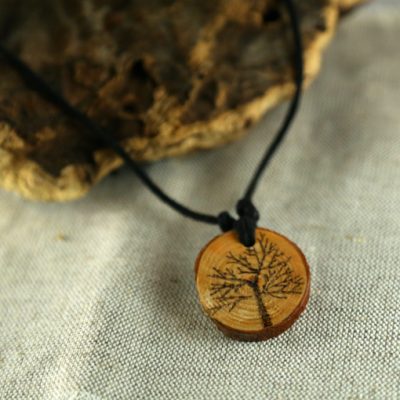 Colgante Pirograbado Árbol
